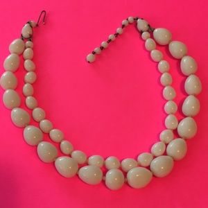 Vintage hand knot west Germany milk glass necklace